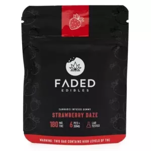 Strawberry Daze Vegan THC Gummies 30mg x 6pcs (180mg) – Faded Edibles