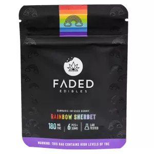 Rainbow Vegan THC Gummies 30mg x 6pcs (180mg)- Faded Edibles