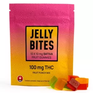 Fruit Punch Jelly Bites Sativa THC Gummies 10mg x 10pcs (100mg – Twisted Extracts
