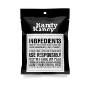 Kandy Kandy Gummies packaging with cannabis ingredients, usage instructions, and website URL.