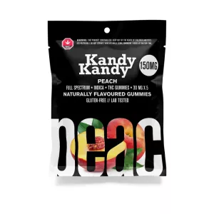 Peach Vegan Indica THC Gummies 40mg x 5pcs (200mg) – KANDY KANDY