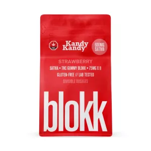 Strawberry Sativa Vegan THC Gummies Blokk 75mg x 8pcs (600mg) – KANDY KANDY