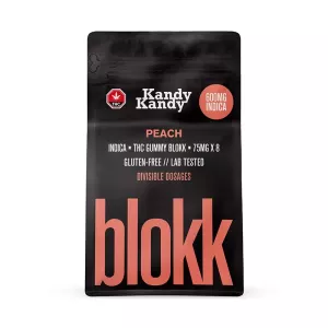 Peach Vegan Indica THC Gummies Blokk 75mg x 8pcs (600mg) – KANDY KANDY