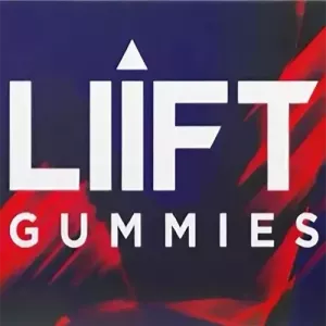LiiFT Gummies advertisement with bold white text on a vibrant red and blue background.