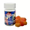 Tropical LIIFT gummies with 10mg CBD and THC, vibrant design, fruity flavor.