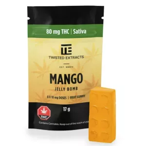 Mango Sativa Jelly THC Gummies 10mg x 8pcs (80mg) – Twisted Extracts