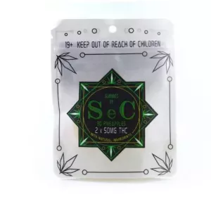 BC Pineapples THC Gummies 50mg x 2pcs (100mg) – Sec
