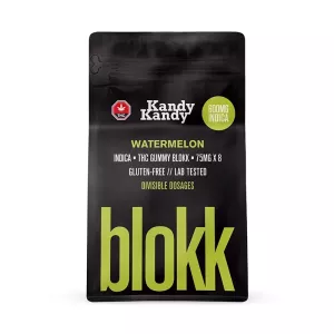 Watermelon Vegan Indica THC Gummies Blokk 75mg x 8pcs (600mg) – KANDY KANDY
