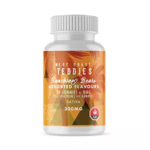 Assorted Sunshine Vegan THC Gummy Bears – Sativa 10mg x 30pcs (300mg) – KANDY KANDY