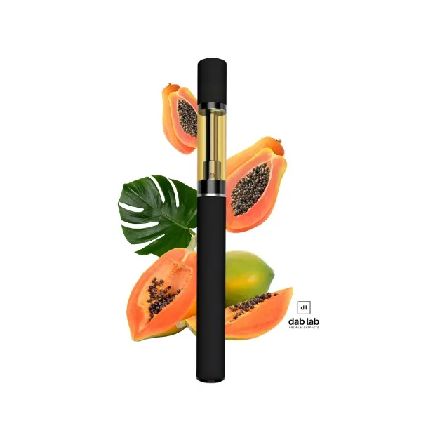 Vape jetable THC Papaya Indica Dab Lab 1g avec saveur tropicale pour la relaxation et le soulagement du stress
