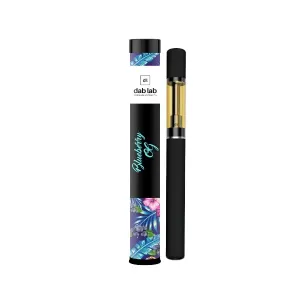 Dab Lab Blueberry OG vape pen and packaging with tropical leaf design.