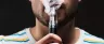 Cannabis vape device producing visible vapor