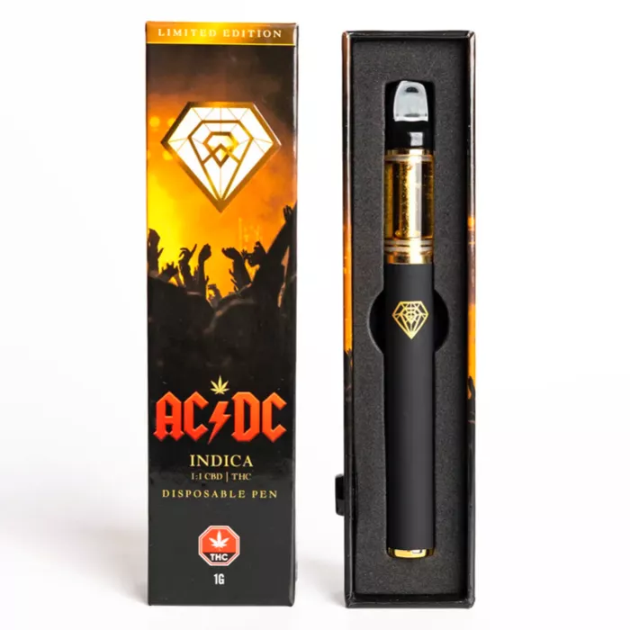 AC/DC Indica 1G Limited Edition Vape Pen with THC and CBD.