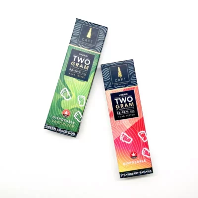 CRFT High Potency THC Vape Pens - Green Crack God & Strawberry Banana Flavors.