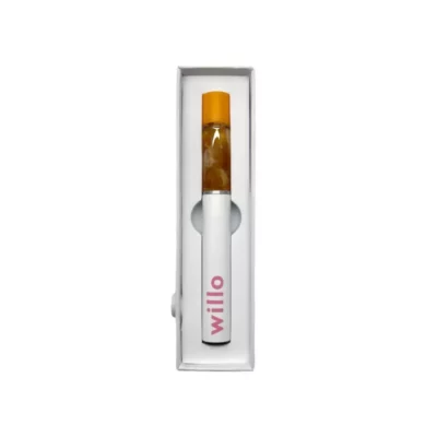 Willo CBD Vape Pen with orange cap in sleek white packaging.