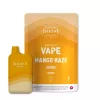 Disposable Mango Haze Sativa vape pen with 3000mg, premium quality, solvent-free, bright orange packaging.