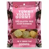 Vegan THC gummies package with dosage and safety warnings.