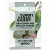 Vegan CBD avocado gummies, gluten-free, THC-free, GMO-free, 10mg each, colorful and sugar-coated.