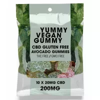 Premium avocado CBD gummies 200mg vegan formula for natural anxiety relief packaging