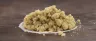 Close-up of cannabis crumble concentrate texture
