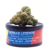 Premium Herban Legends Animal Cookies indica cannabis with vibrant colors, 23.5% THC, night-time use.
