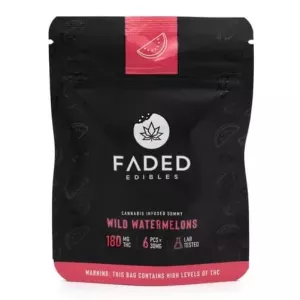 Watermelon Vegan THC Gummies 30mg x 6pcs (180mg) – Faded Edibles