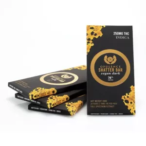 Vegan Dark Indica Shatter Bar 250mg / 24pcs – Opulence