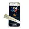 Pre-rolled cannabis in premium bulldog-themed tin packaging, showcasing high-quality craftsmanship.