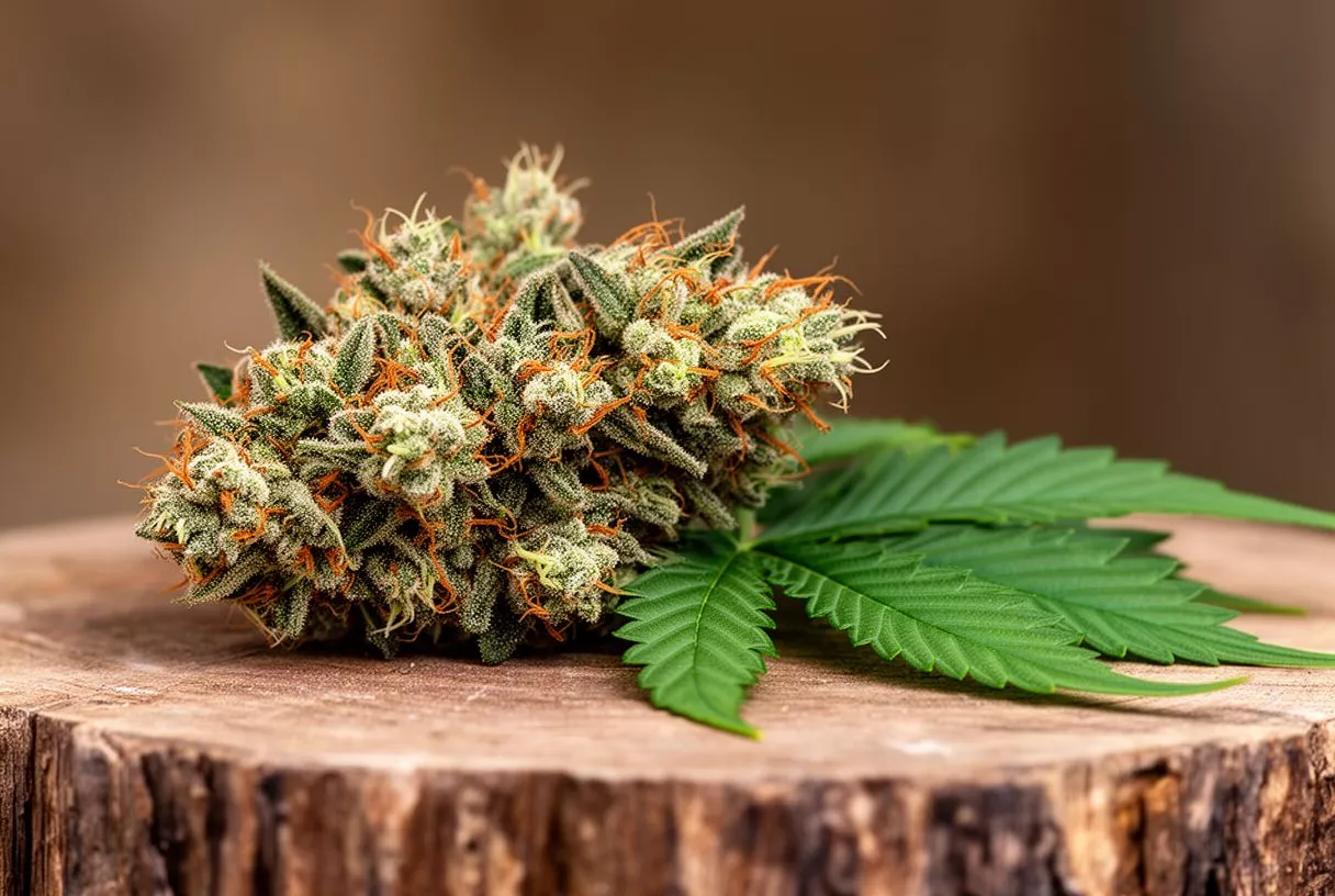 818 OG weed strain dense flower close-up