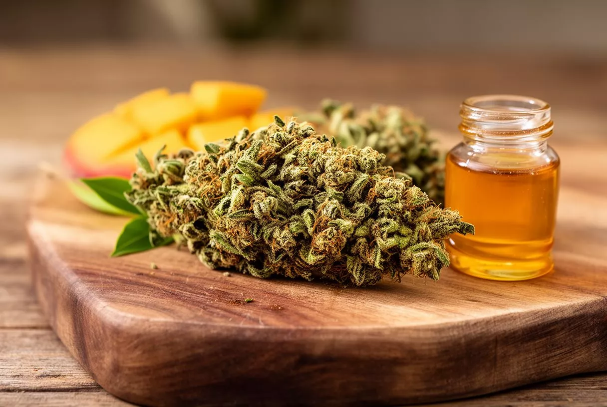 Ambrosia weed strain frosted green buds
