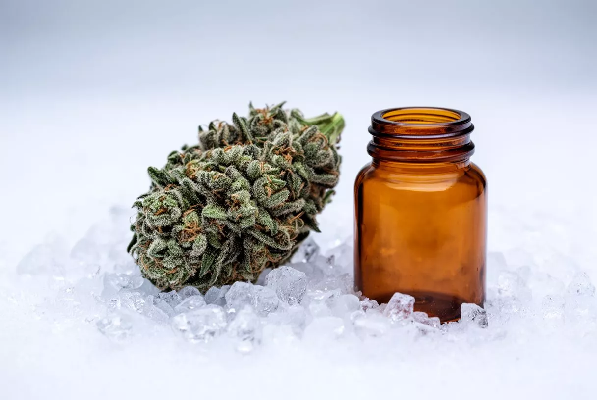 Arctic Sun weed strain frosty green bud