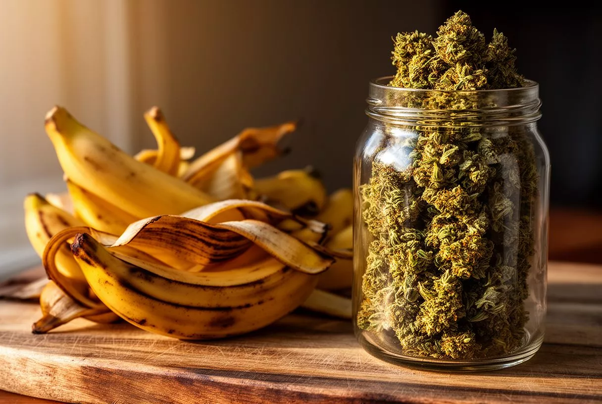 Banana Peel weed strain bud close-up