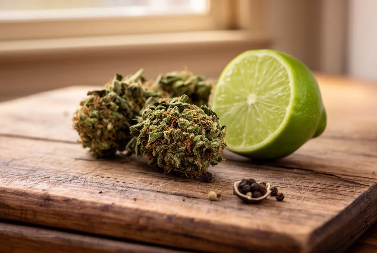Acid weed strain dense bud close-up