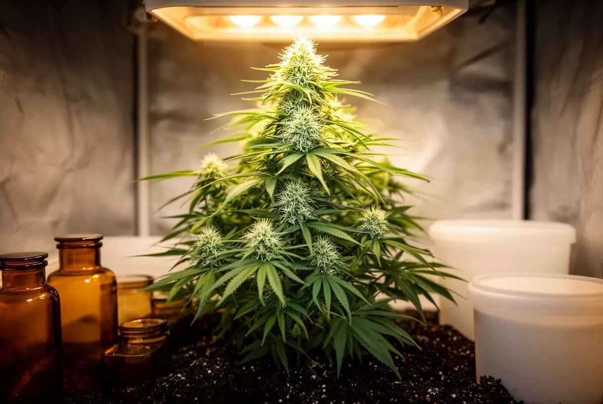 Acid weed strain dense bud close-up
